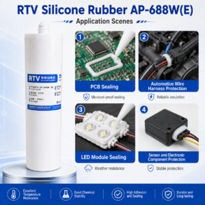 ANPIN AP-688W(W123) White 300ml Flame-Retardant RTV Silicone Adhesive for PCB, PCBA and Electronic Components