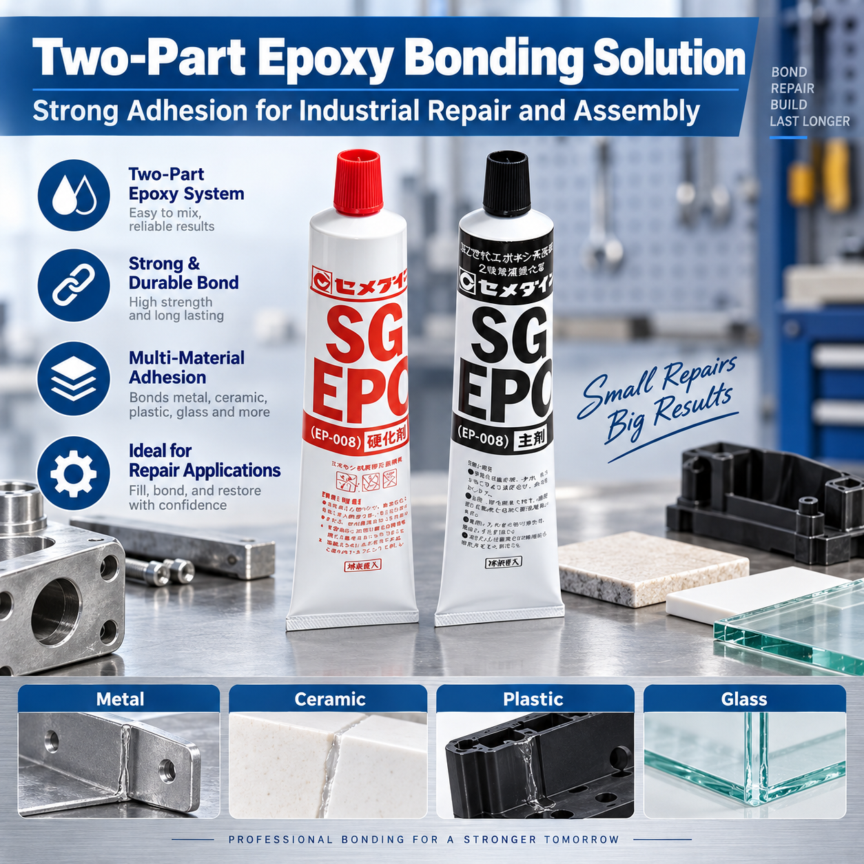 CEMEDINE EP008 Flexible Two-Part Epoxy Adhesive CEMEDINE EP008 Flexible Epoxy Adhesive 320ml Set