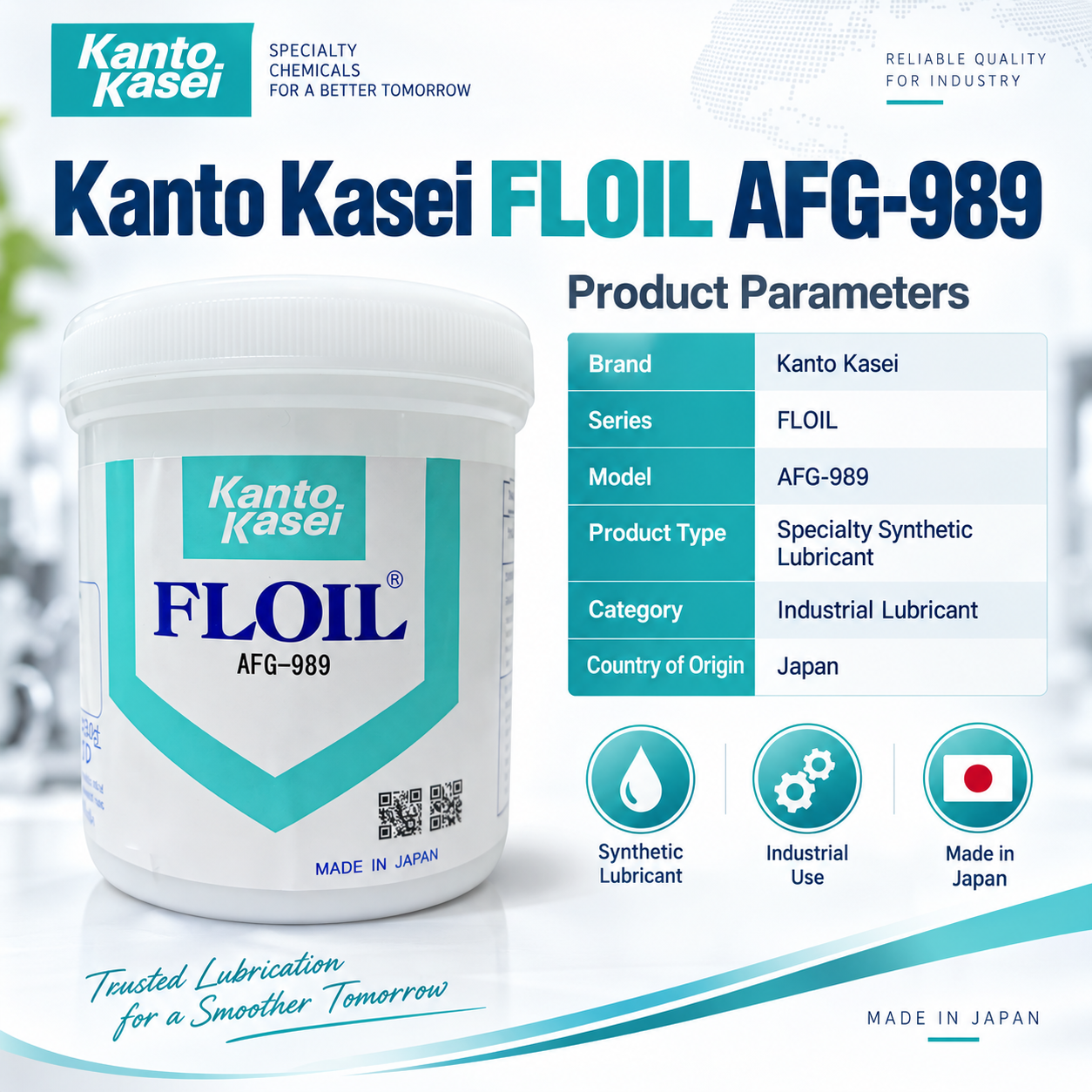 High-Performance FLOIL Precision Lubricating Grease for Sliding Parts, Bearings, Gears, Rotating Shafts and Precision Mechanisms Kanto Kasei AFG-989 Precision Grease