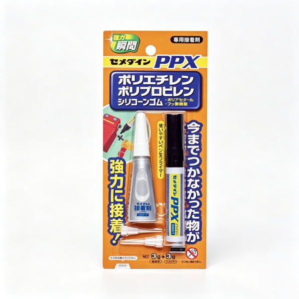 cemedine PPX套装CA-522 CEMEDINE PPX CA-522 Instant Adhesive Kit for PE, PP, Silicone Rubber and Difficult Plastic Bonding